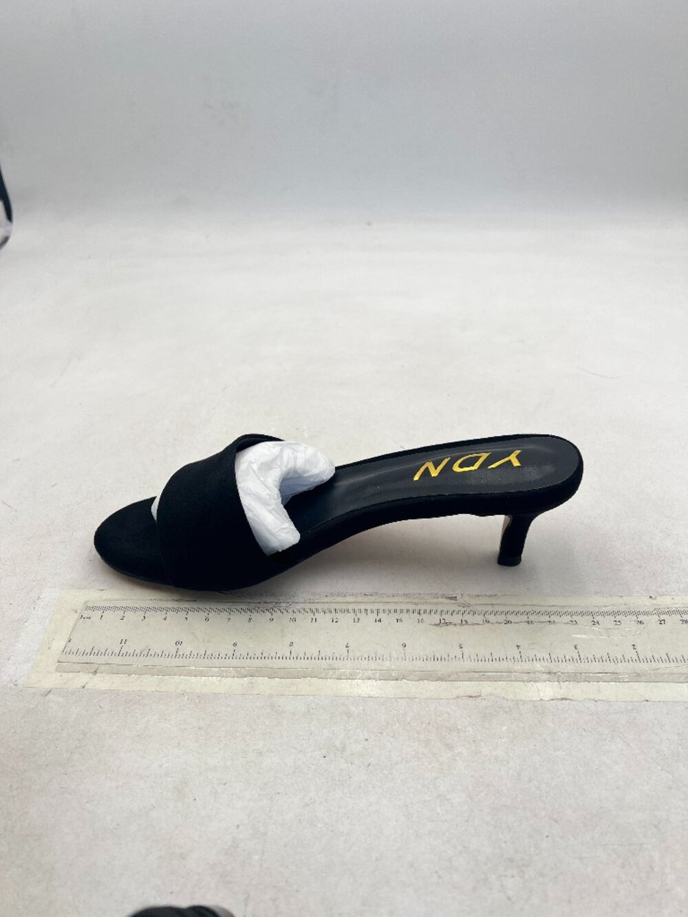 YDN Black Comfy Kitten Low Heel Mules Slip on Clog Sandals Open Toe Dress Shoes